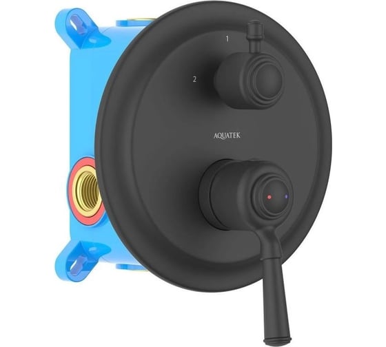 Изображение товара Смеситель для ванны Aquatek КЛАССИК (внешняя и скрытая часть), матовый черный AQ1546MB 00000135283