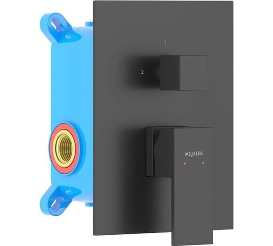 Изображение товара Смеситель для ванны Aquatek ЛИБРА (внешняя и скрытая часть), матовый черный AQ1646MB 00000135317