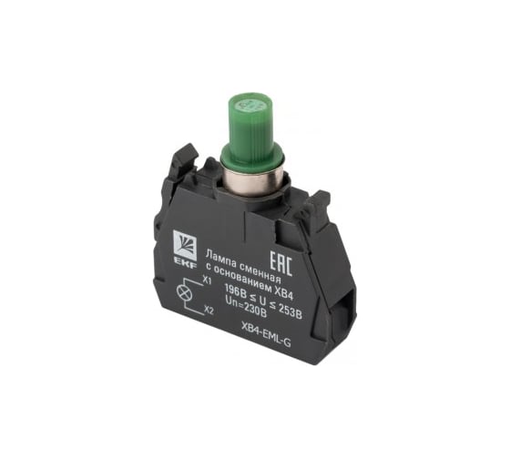 Изображение товара Сменная лампа EKF c основанием XB4, зеленая, 230В, PROxima SQXB4-EML-G