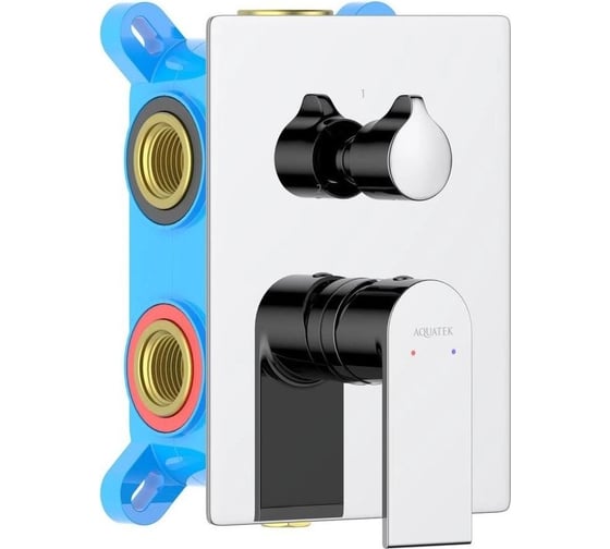 Изображение товара Смеситель для ванны Aquatek ЛИРА 3 режима (внешняя и скрытая часть) AQ1447CR 00000135244