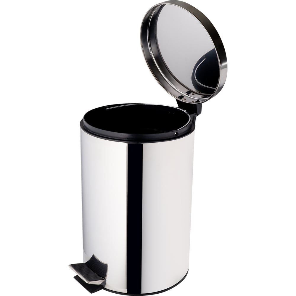 Изображение товара Урна для мусора с педалью NV12L из нержавеющей стали 12 литров серый металлик