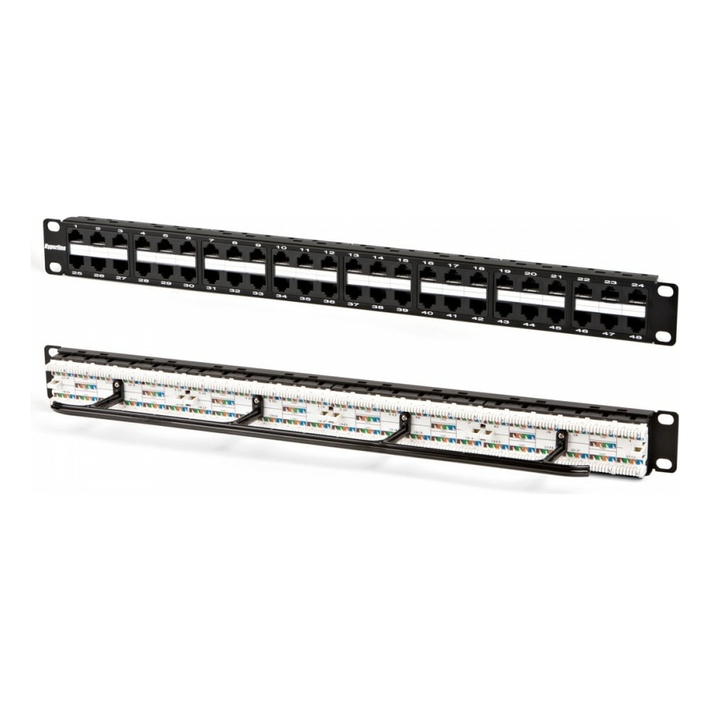 фото Патч-панель высокой плотности hyperline, pphd-19-48-8p8c-c5e-110d, 19, 1u, 48 портов rj-45, категория 5e, dual idc 32809