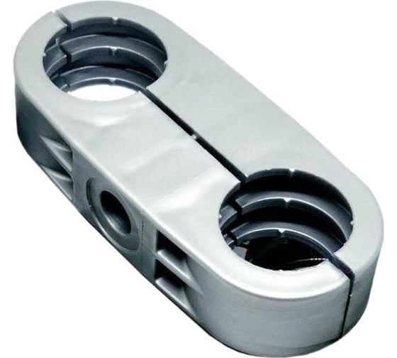 Изображение товара Пластиковое крепление для труб Мир Хомутов 63 мм, двойное, в упаковке 5 шт. TR63-2PTL6P(5)