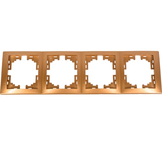 Изображение товара Четырехместная вертикальная рамка Lezard MIRA, без вставки, металлик золото 701-1300-154