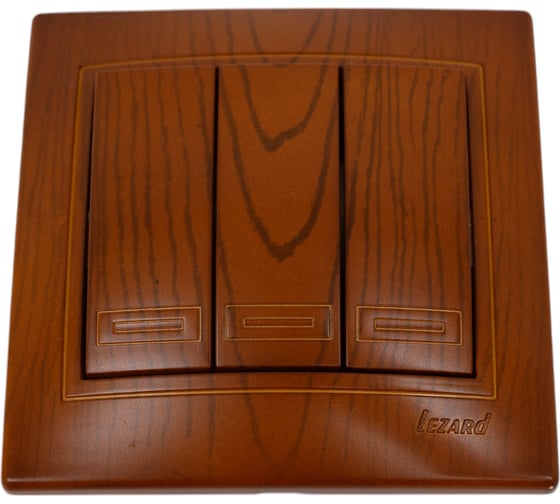 Изображение товара Тройной выключатель Lezard MIRA сосна 701-0801-109