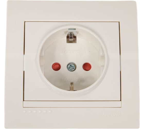 Изображение товара Розетка Lezard DERIY с защитой от детей, белый 702-0202-124B
