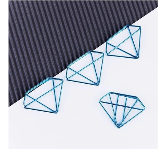 Изображение товара Скрепки фигурные MESHU 25мм Diamonds 6шт. пакет с европодвесом MS41589 MS_41589