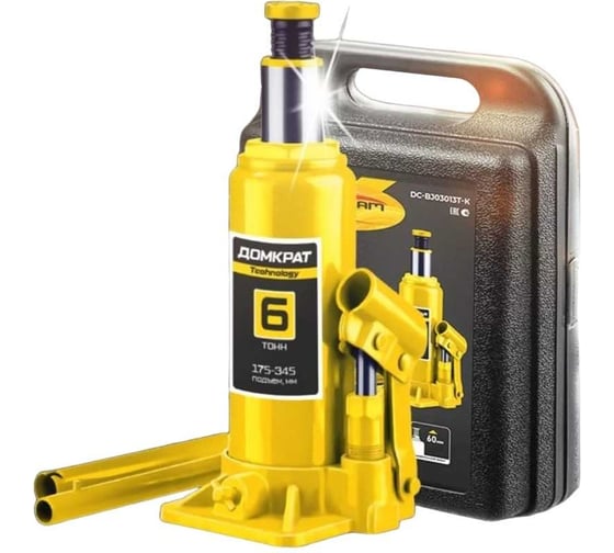 Изображение товара Домкрат гидравлический бутылочный Dreamcar в кейсе, 6т/ 175-345мм dc-BJ06016T-к