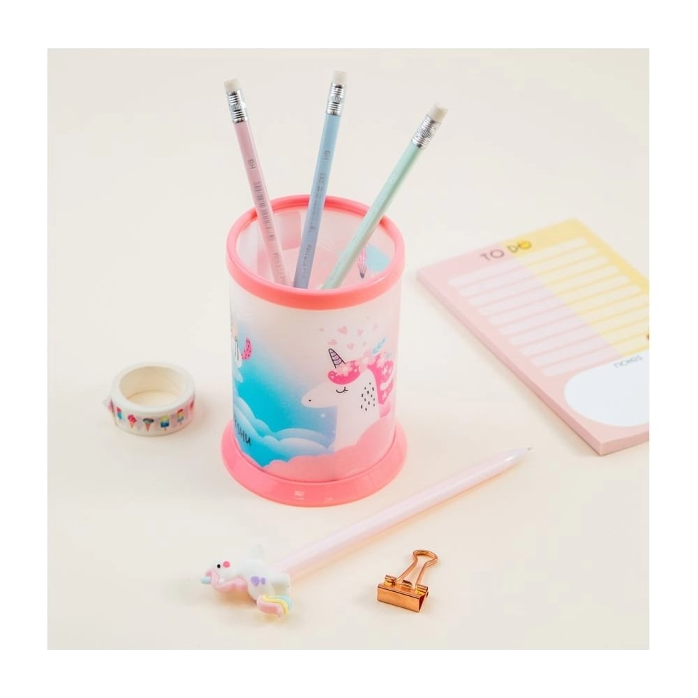 Изображение товара Подставка-стакан MESHU Unicorn пластиковая розовая MS46344