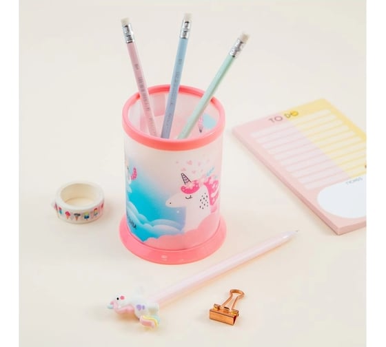 Изображение товара Подставка-стакан MESHU Unicorn пластиковая розовая MS46344 MS_46344