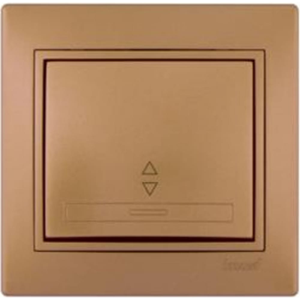фото Проходной выключатель lezard mira металлик золото, со вставкой 701-1313-105