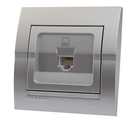 Изображение товара Компьютерная розетка Lezard DERIY серебристый металлик 702-2828-139