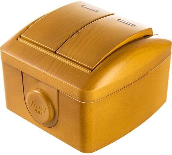 Изображение товара Двойной выключатель с подсветкой Lezard NATA ольха 710-0700-112