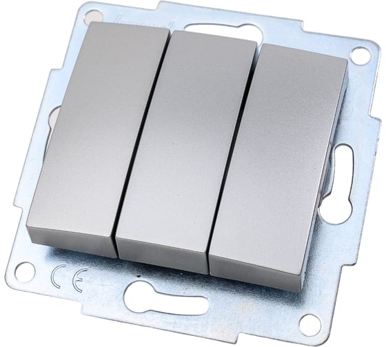 Изображение товара Тройной выключатель Lezard KARINA матовое серебро 707-4388-109