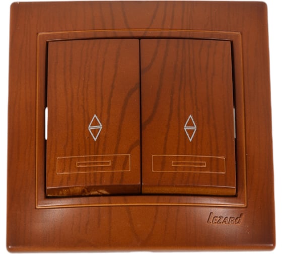 Изображение товара Проходной двойной выключатель Lezard MIRA сосна 701-0801-106