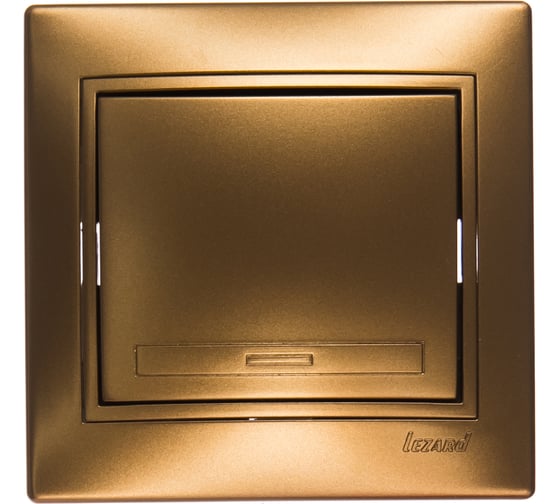 Изображение товара Выключатель Lezard MIRA металлик золотой, со вставкой 701-1313-100