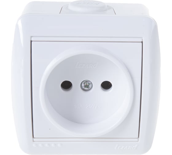 Изображение товара Розетка Lezard NATA, без заземления, керамика, белый 710-0200-121