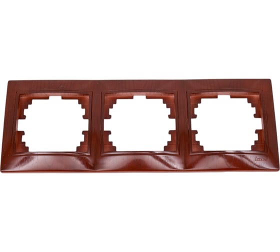 Изображение товара Рамка Lezard, MIRA, 3-ая, горизонтальная, вишня, 701-0601-148