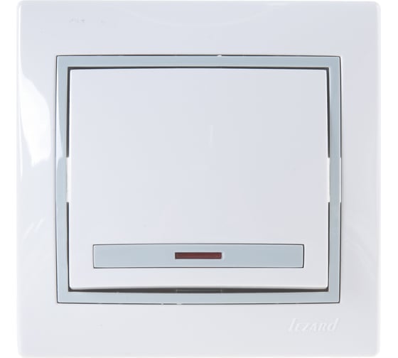 Изображение товара Выключатель с подсветкой Lezard, MIRA, белый, с серой вставкой, 701-0215-111