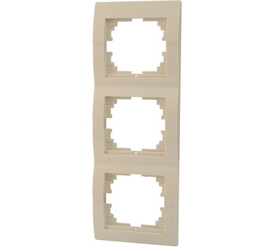 Изображение товара Рамка Lezard, DERIY, 3-ая, вертикальная, жемчужно-белая, металлик, 702-3000-153