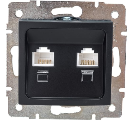 Изображение товара Компьютерная двойная розетка Lezard KARINA чёрный бархат 707-4288-141