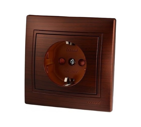 Изображение товара Розетка Lezard MIRA с защитой от детей, керамика, маун 701-0404-124