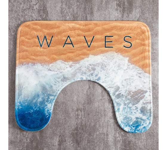 Изображение товара Коврик для ванной Этель Waves 50x40 см, велюр 5399402
