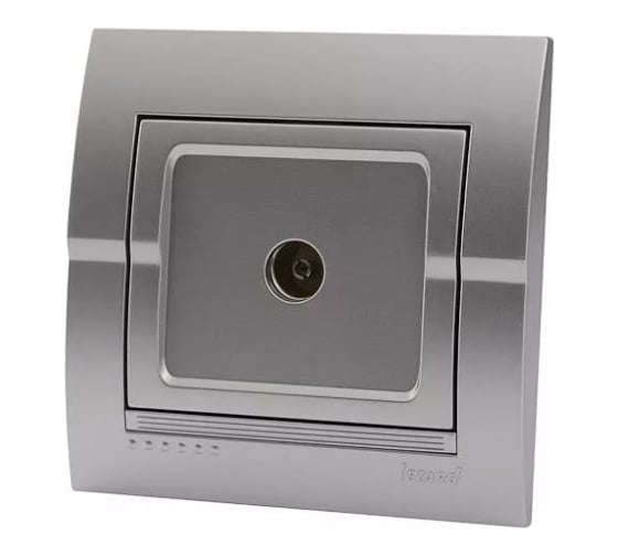 Изображение товара Розетка ТВ Lezard DERIY проходная, серебристый металлик 702-2828-129