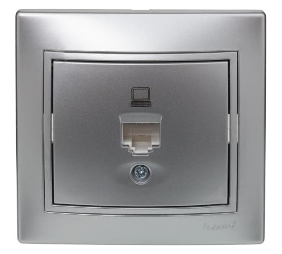 Изображение товара Компьютерная розетка Lezard MIRA серый металлик, со вставкой 701-1010-139