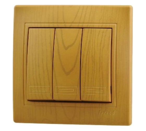 Изображение товара Тройной выключатель Lezard MIRA ольха 701-0701-109