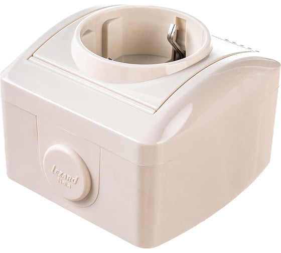 Изображение товара Розетка Lezard NATA с заземлением, керамика, кремовый 710-0300-122