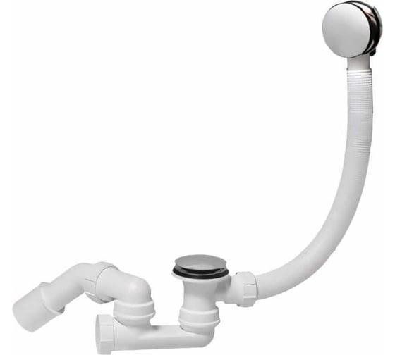 Изображение товара Слив-перелив McAlpine L500 ммхD34 мм, металлической 70 мм сливной, и пробкой-кнопка MRB8CB