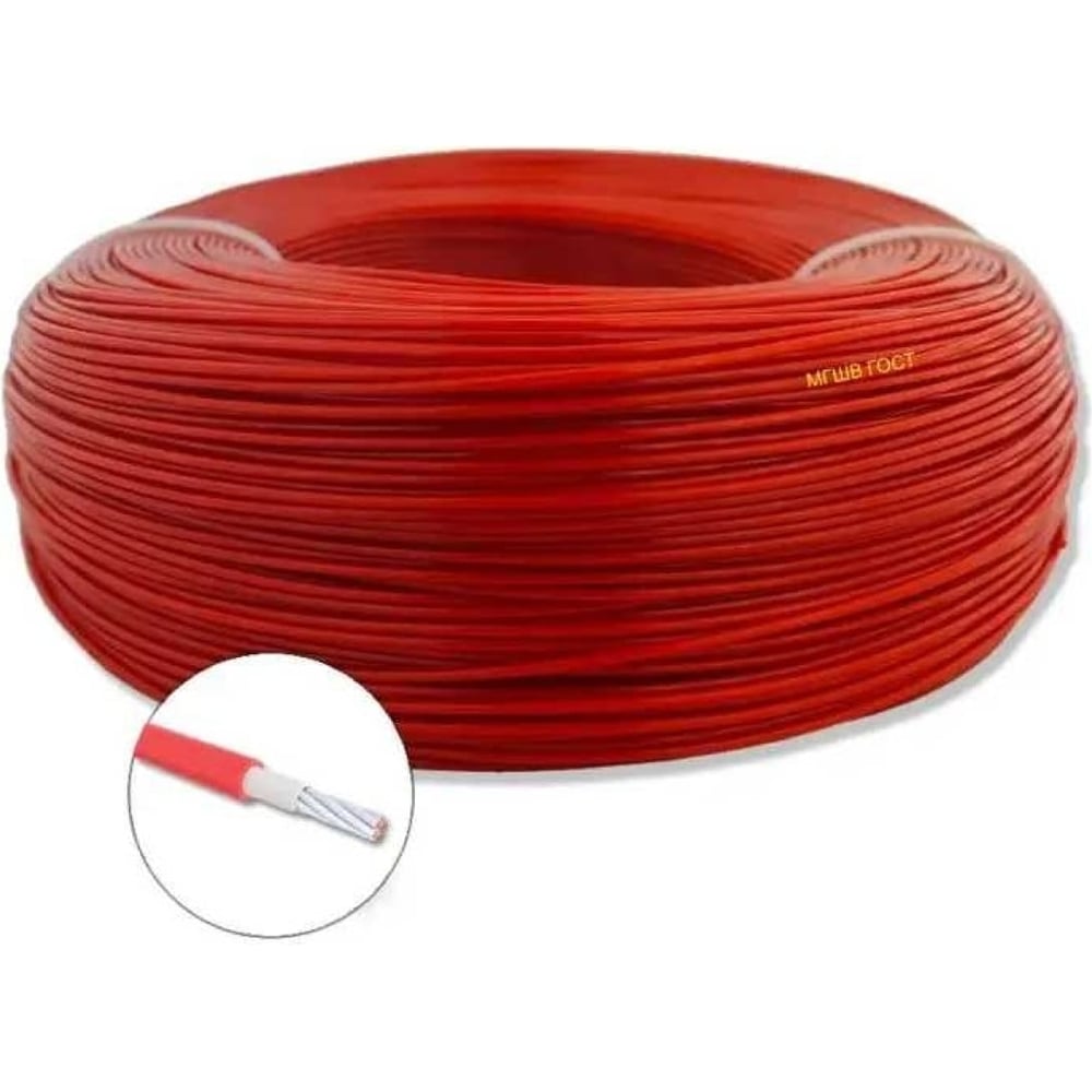 Изображение товара Провод монтажный МГШВ 1x1 мм2 Красный 10м OZ480178L10