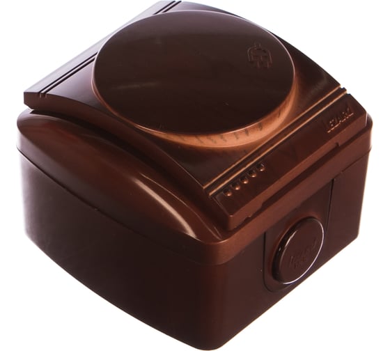 Изображение товара Розетка с крышкой Lezard NATA с заземлением, керамика, вишня 710-0600-123