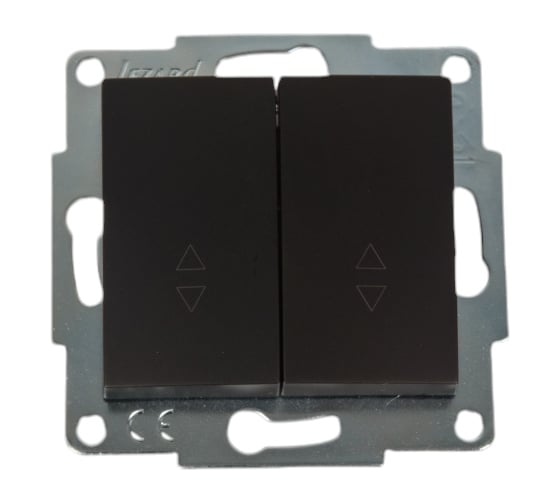 Изображение товара Двойной выключатель Lezard KARINA проходной, чёрный бархат 707-4288-106