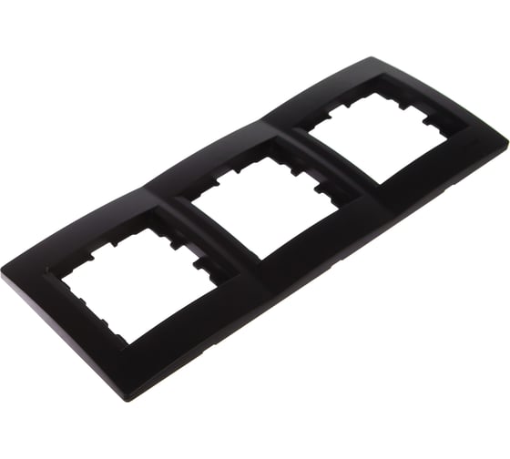 Изображение товара 3-ая горизонтальная рамка Lezard KARINA без вставок, чёрный бархат 707-4200-148