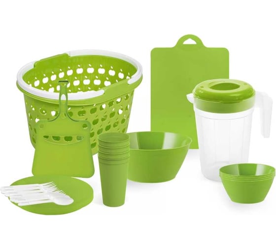 Изображение товара Набор Полимербыт на 4 персоны в корзинке 10.5 л BBQ party 438344500