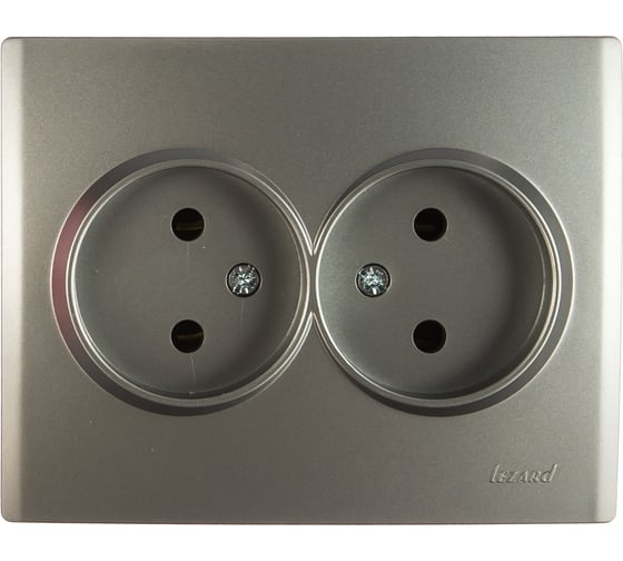 Изображение товара Двойная розетка Lezard KARINA без заземления, керамика, матовое серебро 707-4300-128