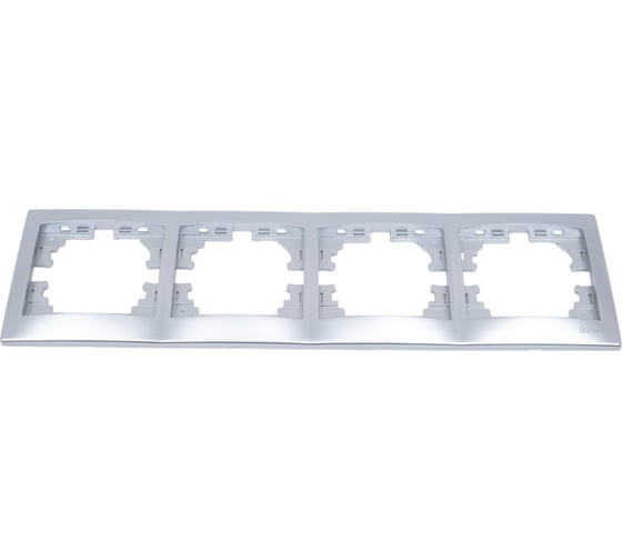Изображение товара Четырехместная горизонтальная рамка Lezard MIRA без вставок, металлик серый 701-1000-149