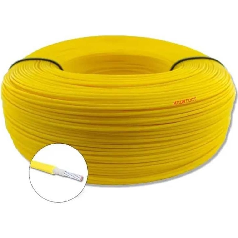 Изображение товара Провод монтажный МГШВ 1x0.12 мм2 Желтый 50м OZ480530L50