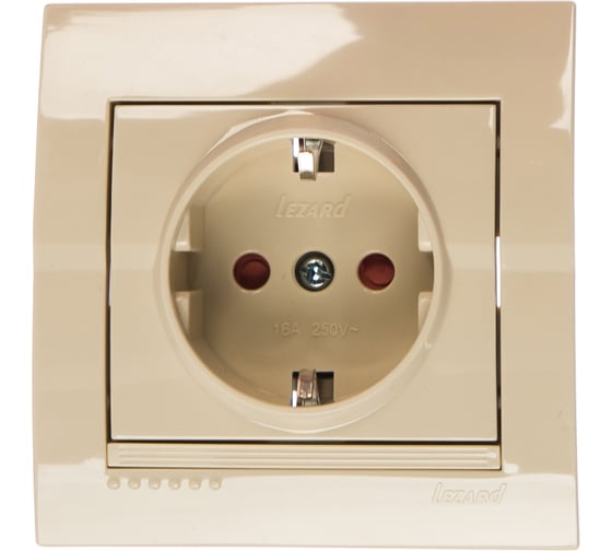 Изображение товара Розетка Lezard DERIY с защитой от детей, кремовый 702-0303-124B