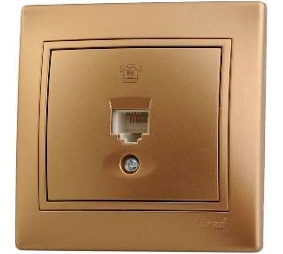 Изображение товара Телефонная розетка Lezard MIRA со вставкой, евро, металлик золото 701-1313-137