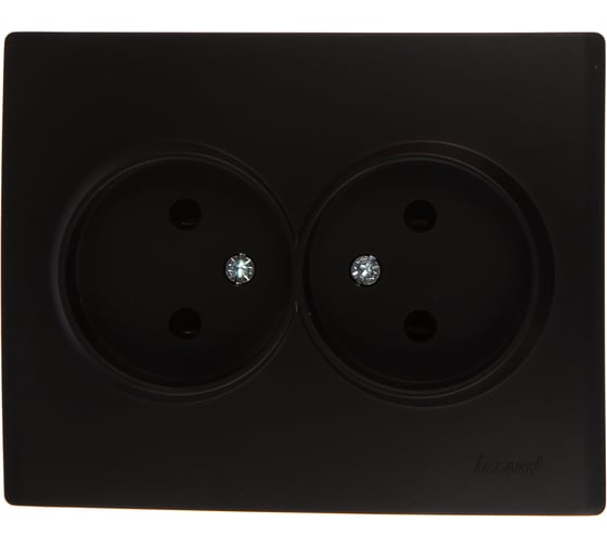 Изображение товара Двойная розетка Lezard KARINA без заземления, керамика, чёрный бархат 707-4200-128