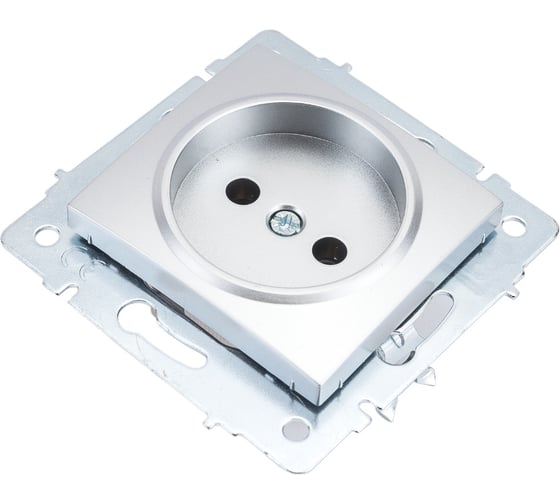 Изображение товара Розетка Lezard KARINA без заземления, керамика, матовое серебро 707-4388-121