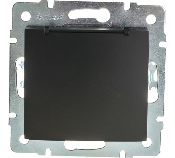 Изображение товара Розетка Lezard, KARINA, с/з, с крышкой, керамика, чёрный бархат, 707-4288-123