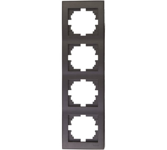 Изображение товара Рамка Lezard, RAIN, 4-ая, вертикальная, черный графит, матовый, 703-4141-154