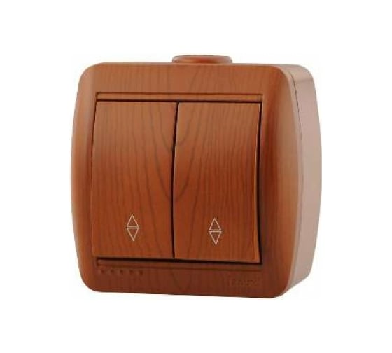 Изображение товара Выключатель Lezard, NATA, проходной, двойной. сосна, 710-0800-106