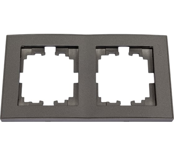 Изображение товара Рамка Lezard, RAIN, 2-ая, вертикальная, черный графит, матовый, 703-4141-152