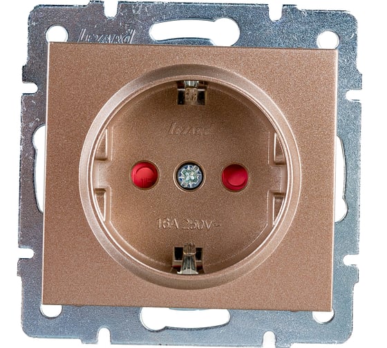 Изображение товара Розетка с защитой от детей Lezard RAIN керамика, цвет бронза, матовый 703-3188-124