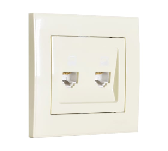 Изображение товара 2-ая компьютерная розетка Lezard RAIN кремовый 703-0303-141